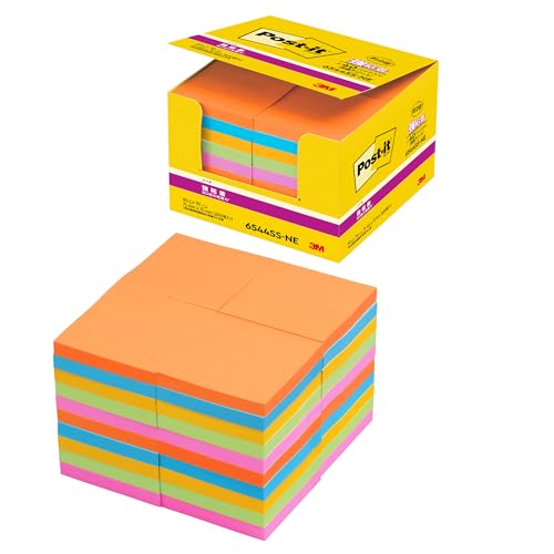 3M ポストイット 付箋 強粘着 大きい ネオンカラー 75×75mm 90枚×40パッド 6544SS-NE