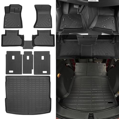 Naibeve Floor Mats for Audi Q5 / SQ5 2018-2024 - All Weather for Audi Q5 Floor Mats Trunk Mat Cargo Mat Backrest Mats Protector Accessories