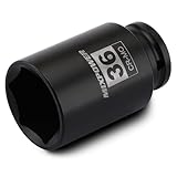MIXPOWER 1/2" Drive Deep Impact Socket, CR-MO, 36 mm, METRIC, 6 Point, Axle Nut Impact Grade Socket for Easy Removal
