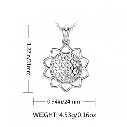 Pendentif pour femmes 925 anti-allergie Fleur de Vie - 3