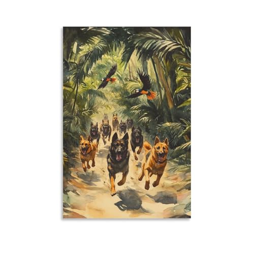 Impression sur toile premium berger allemand peinture murale