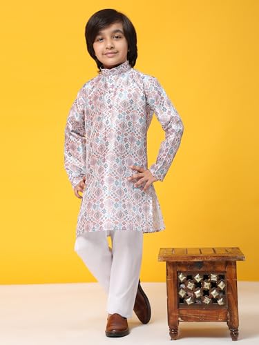 Image of Pro-Ethic Style Developer Boys Silk Kurta Pajama For Kid's Boys Ethnic Wear | Jacquard Silk Kurta Pajama (S-236)
