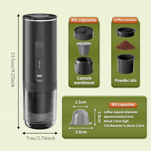 Cafetera Espresso Portátil Eléctrica con Calentamiento Rápido 80 mL miniatura 2