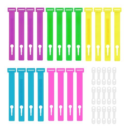 CZAKOMIX 20 Piezas Gancho a Prueba de Viento, 15 Hebillas de Silicona a Prueba, Hebilla Fija Antideslizante Portátil - 5 Colores, Clips Antideslizantes para Ropa, Gancho Antideslizante Hebilla