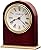 Howard Miller Priest River Table Clock II 549-779 – Modern Arched Shaped Clock II, Low-Gloss Rosewood Hall Finish, Brass Finish Metal Bass, Felt Bottom, Quartz Movement