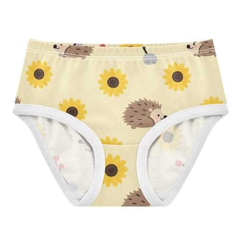 Girls' Underwear Cute Hedgehog Flowers Floral Yellow Toddle Brief Panties 2301992