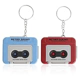 2 Pezzi Mini Registratore Cassette Portachiavi Retrò, Portachiavi con Messaggio Vocale 30 Secondi, 3 Canzoni Integrate, Oggetto Decorativo Anni 80, Regalo Romantico per Coppia, Amanti Della Musica