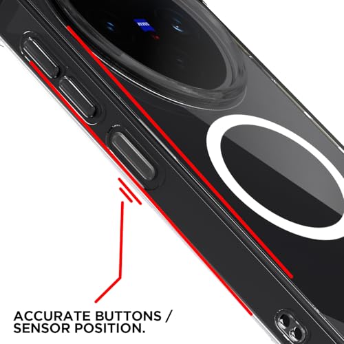 Image of Amazon Basics Back Cover for Vivo X200T 5G Mag-Safe Shockproof PC + TPU Protective Case Magnetic Support Bumper Case (Transparent Mag-Safe)