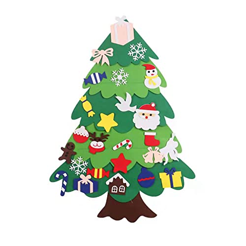 Árbol de Navidad de Fieltro,Árbol de Navidad de Fieltro DIY +25 Piezas de Adornos Desmontables ,Regalos Colgantes de Navidad de la Pared para Las Decoraciones de la Navidad Cover