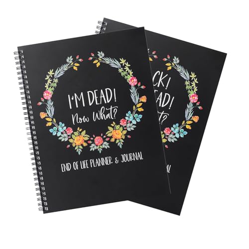 Chovbe 2pcs End of Life Planner – "I’m Dead, Now What?" Guided Final Arrangements Book – A4 Spiral Bound End of Life Planning Organizer Workbook for Funeral Plans & Last Wishes