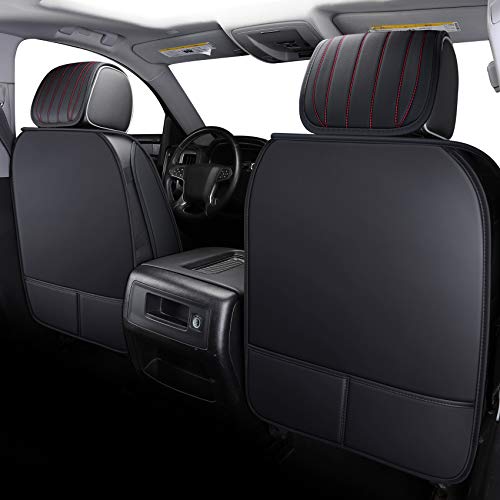 Image of Aierxuan Chevy Silverado GMC Sierra 1500 Seat Covers Full Set (Black-Red)