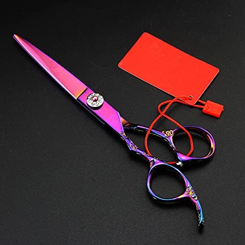 MAYiT Hair Cutting Scissors, 6 inch Professional Japan 440c Left Handed Purple Rose Pattern Handle Hair Scissors Haircut thinning Barber Cutting Shears Hairdresser Scissors (Color : Left Hand Set)