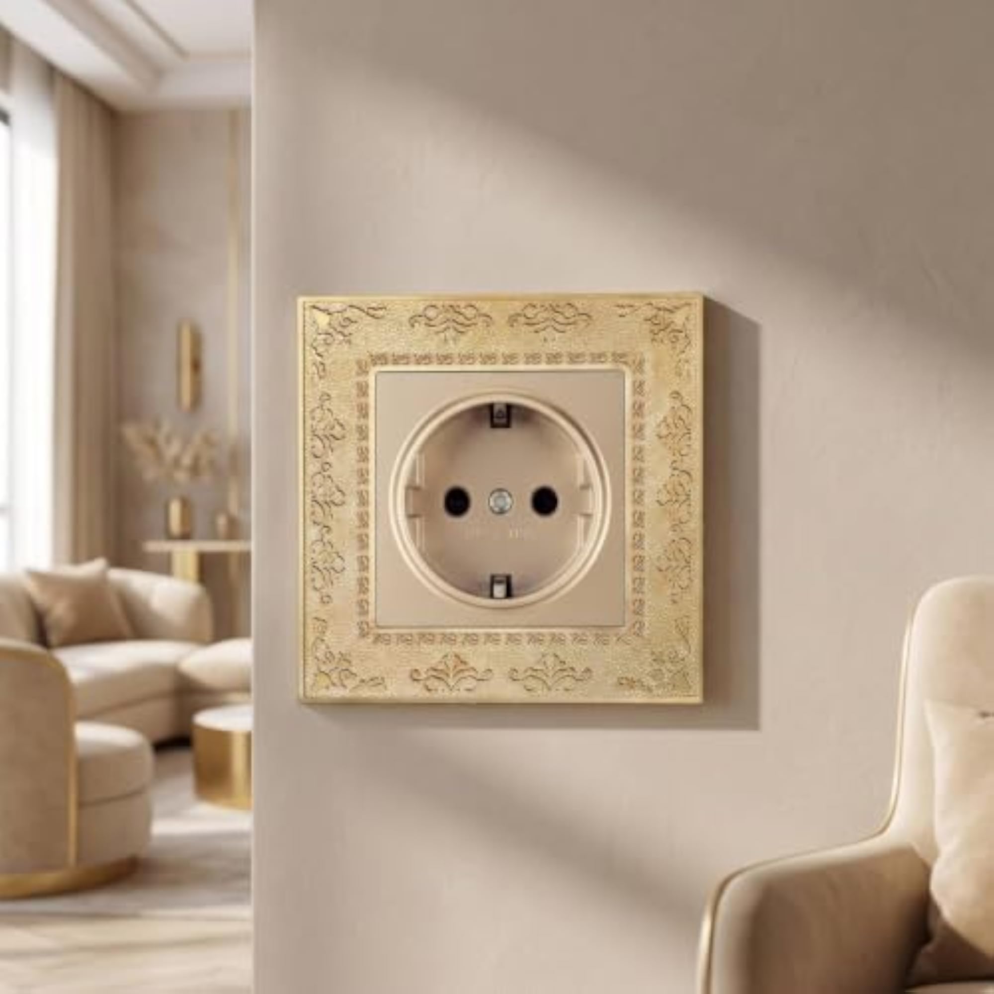 Ornate Decorative Wall Plate Gold-Tone Switch Plate