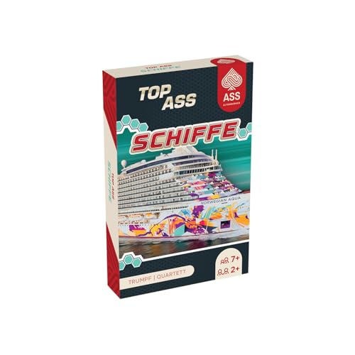 Ass Altenburger TOP Ass - Schiffe Quartett u. Trumpf, Technik-Reihe, Boote, Ozeanriesen, inkl. 3 Joker, in Pappschachtel