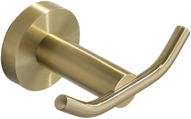 Brushed Gold/Chrome/Black/Brushed Bathroom Robe Hook Towel Robe Coat Hat Door Hanger Double Hooks Stainless Steel Rose Gold,Brushed Gold