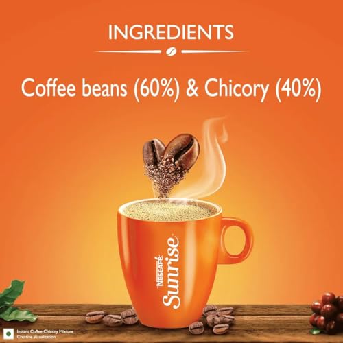 Image of Sunrise Extra Instant Coffee | Coffee & Chicory Blend | Strong Aroma & Rich Taste | Catering Pack for Hotels, Offices & Shops | 200g Each | Pack of 2| 400g