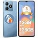 Mobile Phones Unlocked, Android Phone (3YRW), 6.56 Inch, 12GB +128GB, Blue