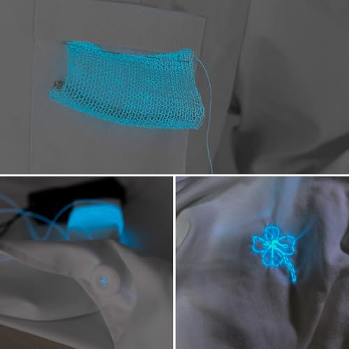 Hilo luminoso para bordado y costura, 7.6 yardas azul miniatura 6