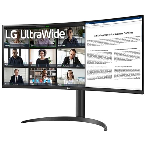 Image of LG 34WR55QK B 34 inch Curved UltraWide WQHD HDR 10 100Hz Monitor Bundle with Microsoft Wireless Controller, Elite Suite 18, 2X HDMI Cable and Deco Gear CPS 26 Month Protection Pack (Beach-CPS- 26M500)