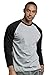 Teejoy Men's Basic Full Sleeve Baseball Tee Shirt (S, Black/Light Gray)