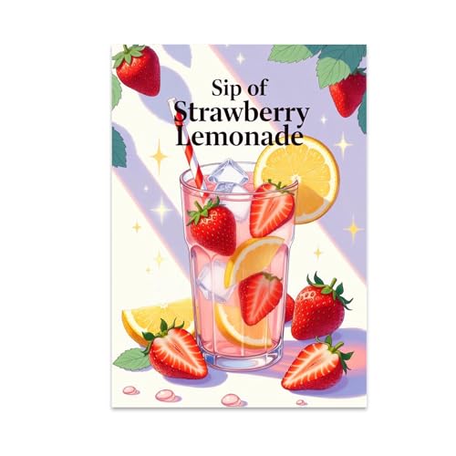 Sip of Strawberry Lemonade - Kitchen Wall Art - 13x19