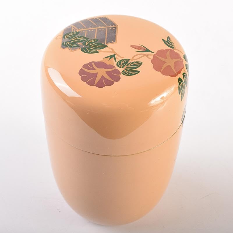 Amazon.co.jp: 茶道具 山中塗 早見征一作 白漆塗 朝顔蒔絵 長棗 共布共 