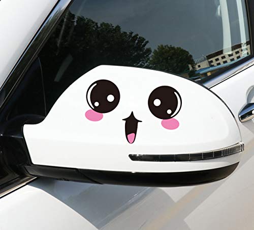 ALLICERE Funny Smile Face Decal Sticker for Auto Car Trucks,Motorcycle,Side Mirror L+R Rearview(Jing Ya)