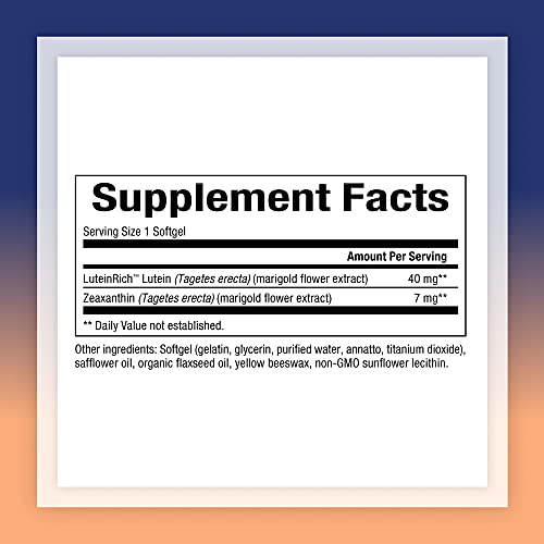 Natural Factors, Lutein 40 Mg, Antioxidant Support For Healthy Eyes And Skin With Zeaxanthin, 60 Softgels #TOP5