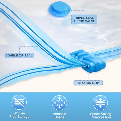 Vakuumbeutel für Kleidung mit Elektrischer Pumpe, 16 Stück (4 Jumbo,4 Groß,4 Mittel,4 Klein), Platzsparend Vakuumbeutel für Bettdecken Geeignet für Reisen, Bettwäsche, Umzug, Tägliche Aufbewahrung
