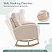 GAOMON Nursery Rocking Chair, Upholstered Glider Rocker with Side Pocket & High Backrest, Padded Gliding Armchair for Breastfeeding, Baby Nursery & Living Room, Beige