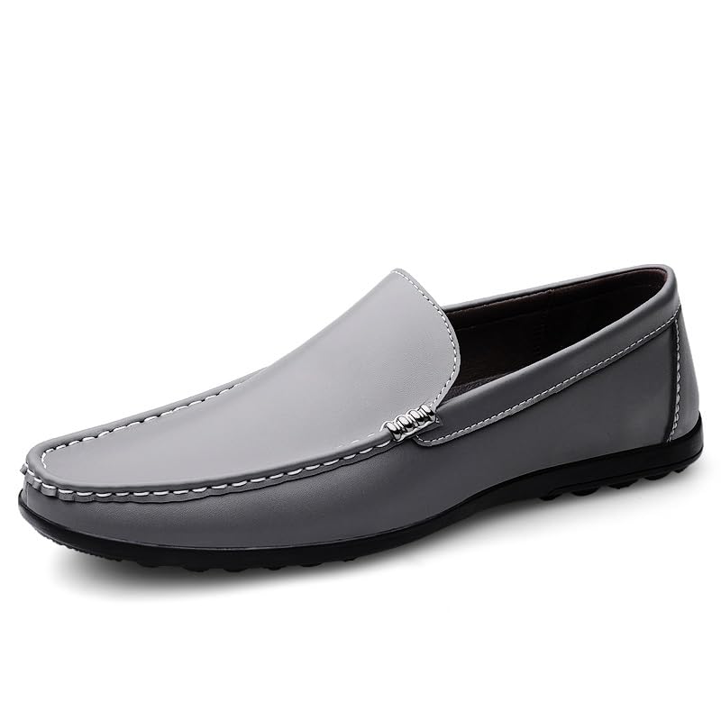 Mens Loafers Round Toe Solid Color Faux Leather Anti-Slip Slip Resistant Flat Heel Outdoor Prom Slip-ons2