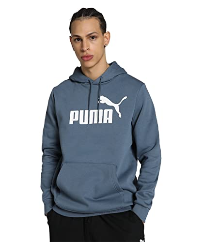 Image of Puma Cotton Men Ess Big Logo Hooded Neck Hoodie Fl (S) Mineral