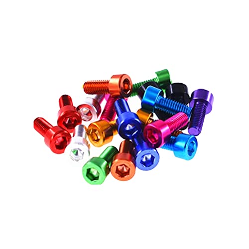 10 piezas de aluminio Cap tornillo de cabeza hueca hexagonal de aluminio colorida de husillo roscado, Púrpura, M6x15