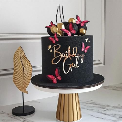 LZGXZF Birthday Girl Cake Toppers Princess Cupcake Toppers Acrylic Golden...