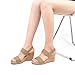 VJH confort Women's Wedge Sandals Buckle Straps Cork Platform Comfort Slingback Dress Open Toe Sandals (sand,8)
