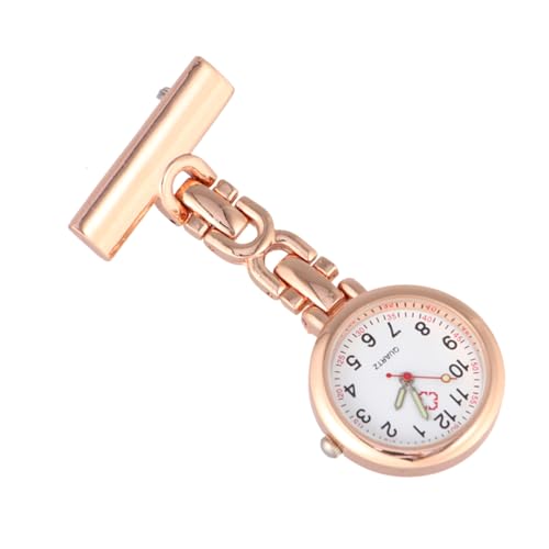 minkissy Reloj de Bolsillo médico enfermería Relojes de Mujer Pendant Watch Reloj Colgante para Enfermera Relojes de Enfermera Colgantes con Clip artilugios de Enfermera taschenuhr Dorado