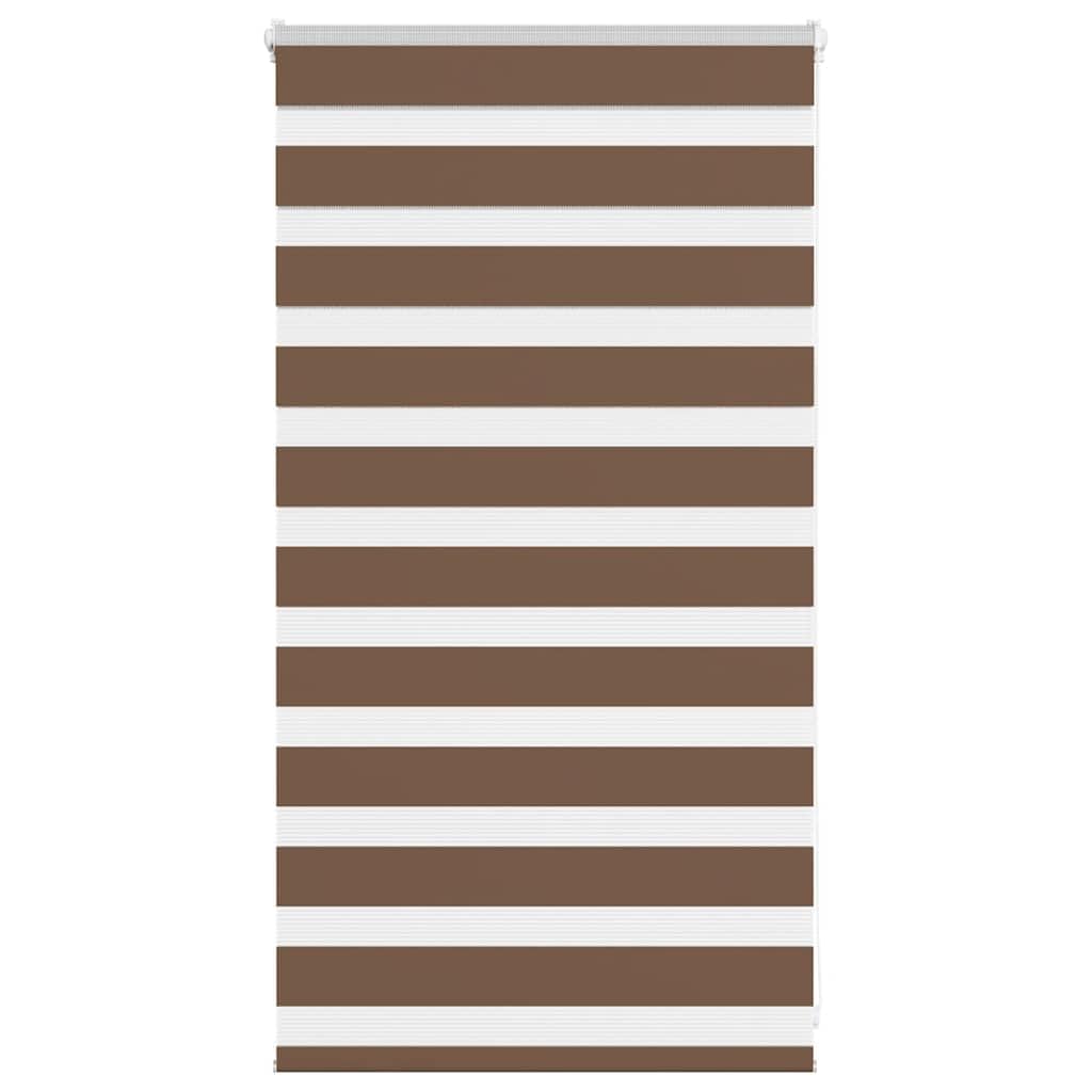 vidaXL Zebra Blind Brown 85x100 cm Fabric Width 80.9 cm Polyester, zebra roller blind, dual roller blind, zebra blind for window, double roller blind