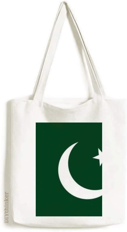DIYlabDIYthinker Pakistan National Flag Asia Country Tote Canvas Bag Shopping Satchel Casual Handbag