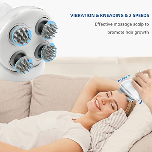 Perlevi Electric Scalp Massager Portable Head - Massager For Cat With 4 Massage Claws Handheld Pet Massager For Hair Growth Waterproof Body Massager Scalp Stress Relax Father's Day Gift #TOP2