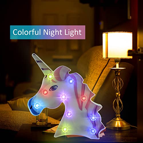 Color Changing Unicorn Led Light With Remote, Decorative Unicorn Night Light, Rgb 16 Colors Marquee Signs Rainbow Unicorn Battery Operated For Boys Girls Bedroom Party Decoration Christmas Gift #TOP3