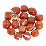 Nvzi Red Jasper Crystals Stone, Polished Stones & Rocks, Natural Healing Crystals for Chakra Balancing, Meditation, Spiritual Decor, Tumbled Stones for Energy, Reiki, Gifts (0.5LB)