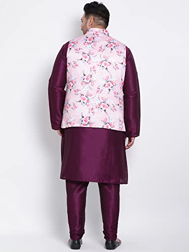Image of hangup 3pc Kurta Pajama Basket New 3pc 10ADarkPurpleSILKKP Par