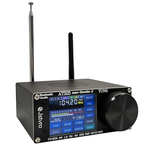 Receptor radio SI4732 ATS-25MAX Decoder II con pantalla táctil 2.4" y batería 4000mAh miniatura 4