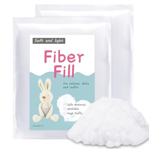 Image of LOKUNN 7.05oz /200g Polyester Fiber Fill, (2.12oz~3.97lb) Stuffing Pillow Filling Stuffing Cushion Filling, Batting High Resilience Fill Fiber for Stuffed Animals /DIY Crafts (White)