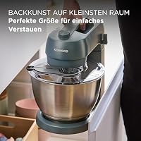 Kenwood Go Küchenmaschine KZM35.000GY, platzsparend, inkl. 4-Liter-Schüssel, K-Haken, Ballonschneebesen, Knethaken, Spritzschutz & Messlöffel, Metallgehäuse mit Tragegriff, 800W, Blau – Ansicht 2