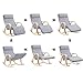 SONGMICS Mecedora, Sillón Tumbona, Madera de Abedul ,Reposapiernas, Ajustable en 5 Posisiones,...