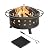 Fire Pit - 32-Inch Outdoor Wood Burning Firepit with Screen, Poker, and Cover - Outdoor Fire Pits for Backyard, Deck, or Patio by Pure Garden (Black)