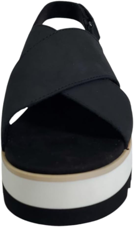 TOMS Women's Diana Crossover Wedge Sandal, Black Leather, 10 M US - Image 3