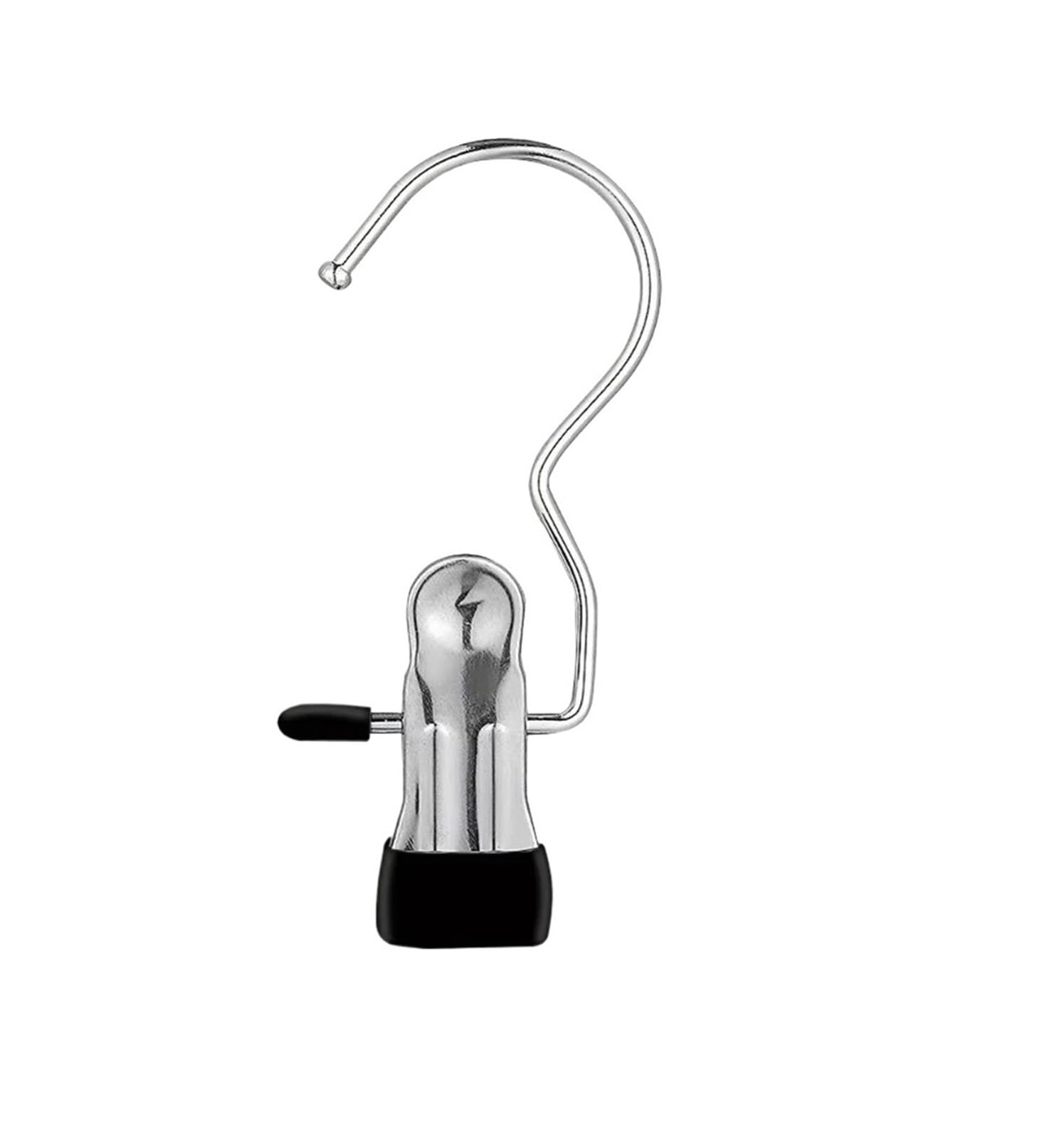 Clothes Pegs with Hooks Space-Saving Laundry Hangers for Closet Organization(Black-30pcs)