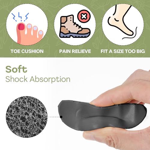 Image of 10pcs Reusable Shoe Toe Filler Inserts, Soft Sponge Adjustable Toe Inserts to Make Shoes Fit Tighter for Women Men, Pumps, Flats, Sneakers (Black)